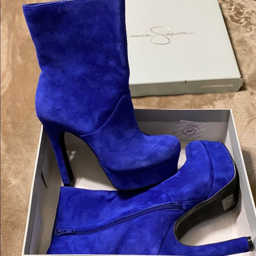 Jessica Simpson blue boots!